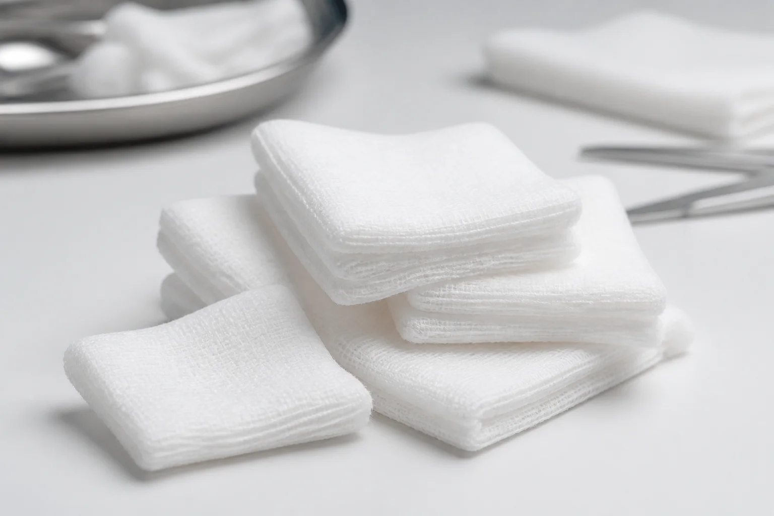 Premium absorbent gauze swabs by Celery Pharma for hospital wound care and clinical use